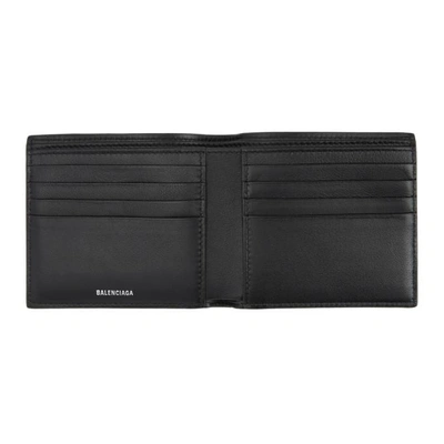 Shop Balenciaga Black Logo Everyday Wallet In 1060blkwht