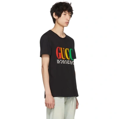 Shop Gucci Black Cities Logo T-shirt In 1082 Black