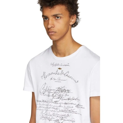 Shop Alexander Mcqueen White Calligraphy Print T-shirt