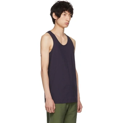 Shop Comme Des Garçons Shirt Comme Des Garcons Shirt Navy Plain Fine Jersey Tank Top In B Navy