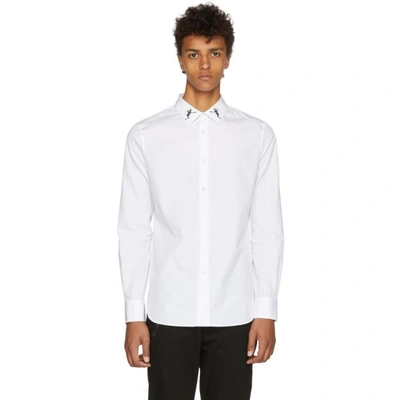 Shop Alexander Mcqueen White Organic Embroidered Collar Shirt In 9000white