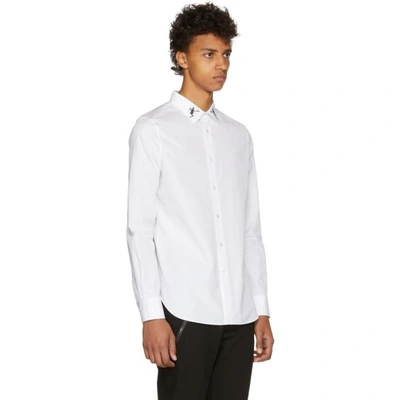 Shop Alexander Mcqueen White Organic Embroidered Collar Shirt In 9000white