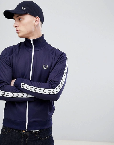 Fred Perry Sports Authentic Taped Track Jacket In Navy - Navy | ModeSens