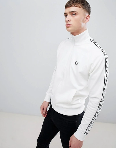 Fred Perry Sports Authentic Taped Track Jacket In White - White | ModeSens