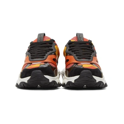 Shop Valentino Orange  Garavani Camo Bounce Runner Sneakers In Fn4 Orange