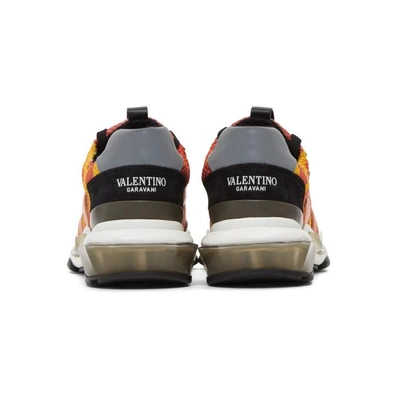 Shop Valentino Orange  Garavani Camo Bounce Runner Sneakers In Fn4 Orange