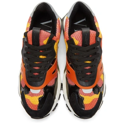 Shop Valentino Orange  Garavani Camo Bounce Runner Sneakers In Fn4 Orange