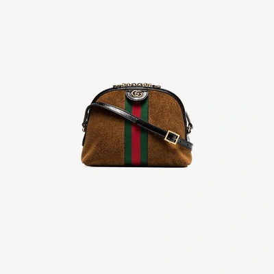 Shop Gucci Brown Ophidia Small Shoulder Bag