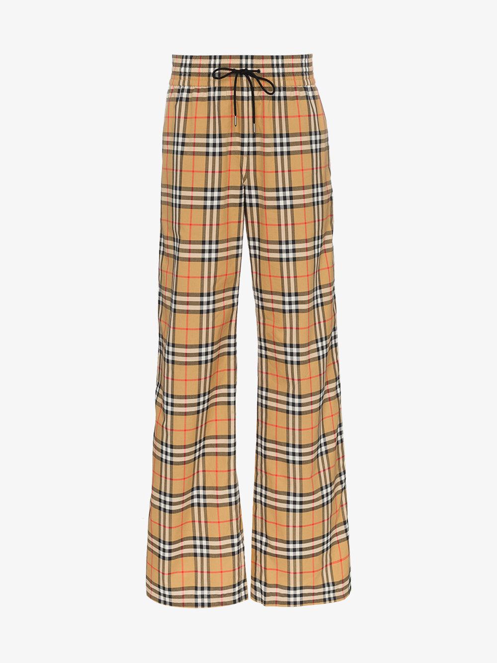 Burberry Hose Mit Vintage Check Muster Und Zugbandverschluss In Yellow Modesens