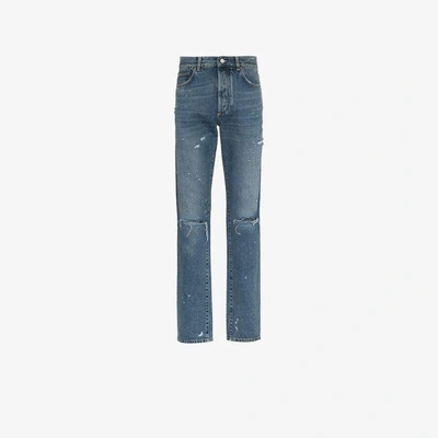 Shop Givenchy Slim-fit Destroyed Denim Jeans In Blue