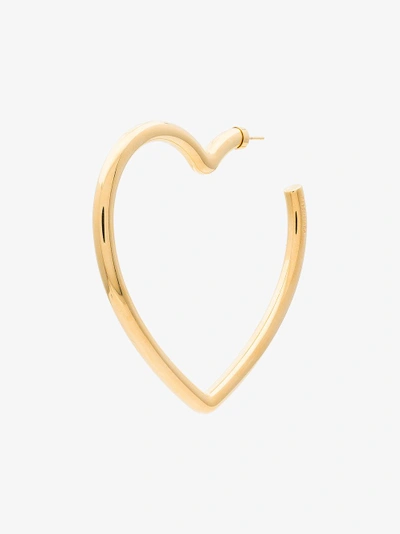 Shop Balenciaga Herzförmiger Ohrring In Metallic