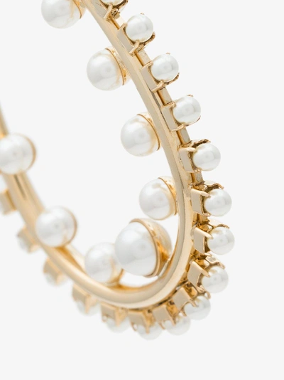 Shop Anton Heunis Gold Plated Pearl Hoop Earrings In Metallic
