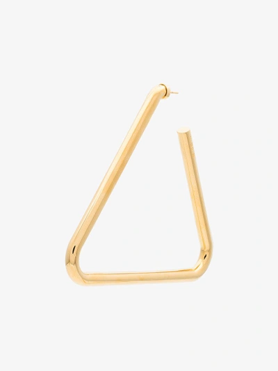 Shop Balenciaga Dreieckiger Ohrring In Metallic