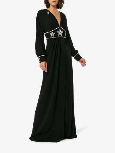 Shop Gucci Black Star Embellished Maxi Dress
