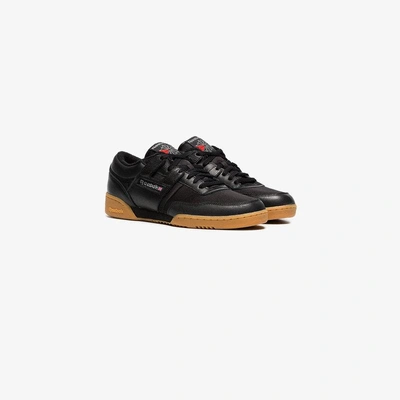 Shop Reebok Black Workout 85 Txt Leather Sneakers