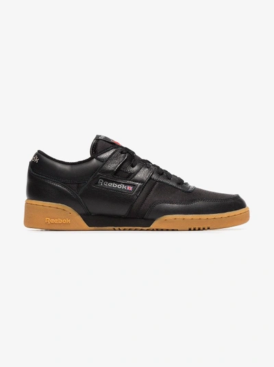 Reebok Men's Workout Plus Leather Low-top Sneakers In Black/carbon ...