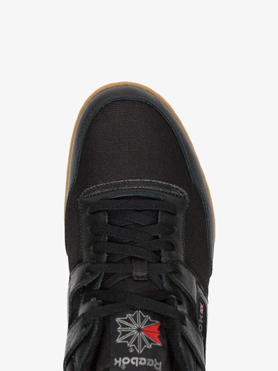 Shop Reebok Black Workout 85 Txt Leather Sneakers