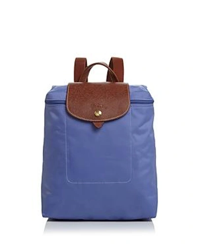 Shop Longchamp Le Pliage Nylon Backpack In Lavender Purple/gold