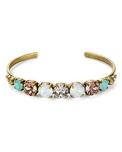Shop Sorrelli Crystal Open Bangle Bracelet In Multi/gold