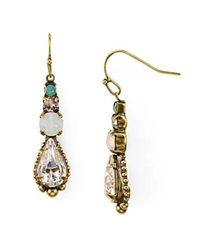 Shop Sorrelli Crystal Linear Drop Earrings In Multi/gold