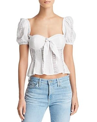 Shop For Love & Lemons Virginia Lace-inset Top In White