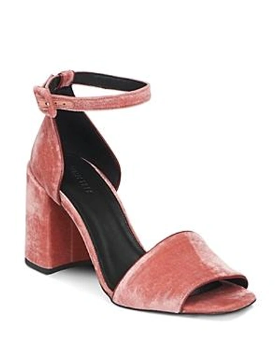 Shop Whistles Women's Hedda Velvet Block Heel Sandals In Pink