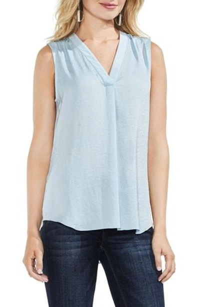Shop Vince Camuto Rumpled Satin Blouse In Chalk Blue