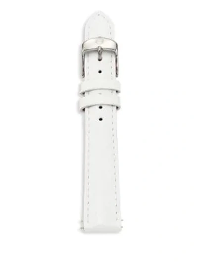 Shop Michele Watches Patent Leather Watch Strap/16mm In White