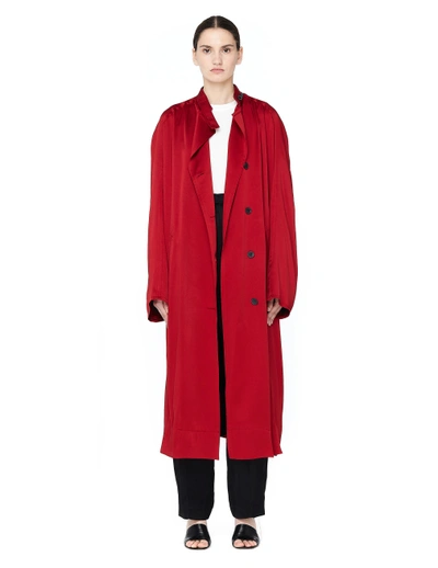Shop Haider Ackermann Claret Satin Coat In Red