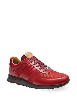 Bally Ascar Leather Runner Sneakers In Red | ModeSens