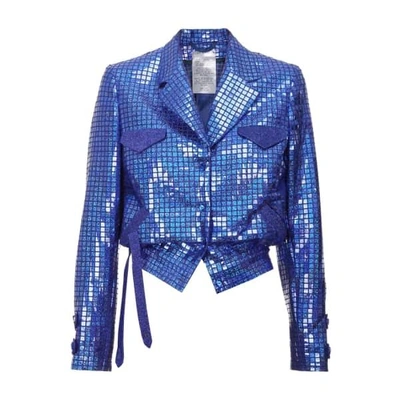 Shop Jiri Kalfar Blue Sequin Jacket