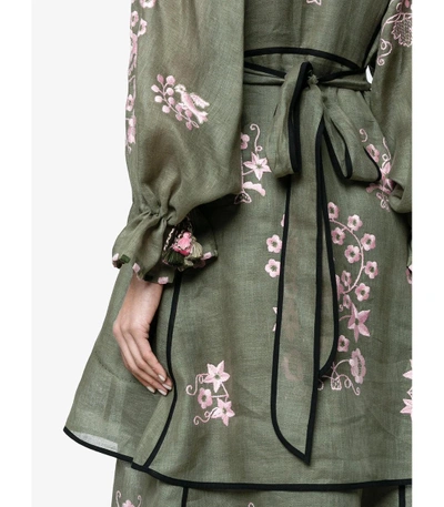Shop Vita Kin Green Spanish Pigeon Linen Maxi Dress