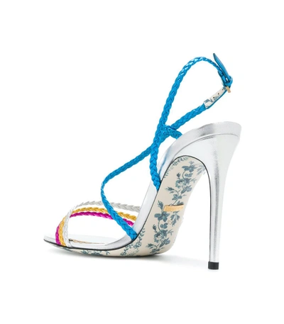 Shop Gucci Multicolor Braided Sandals