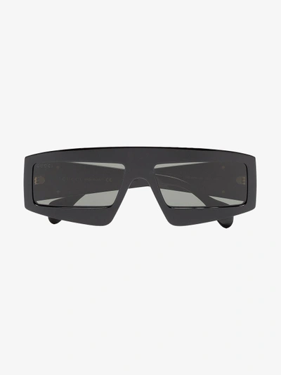Shop Gucci Eyewear Sonnenbrille Mit Eckigen Gläsern In Black