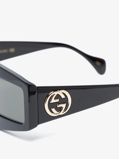 Shop Gucci Eyewear Sonnenbrille Mit Eckigen Gläsern In Black