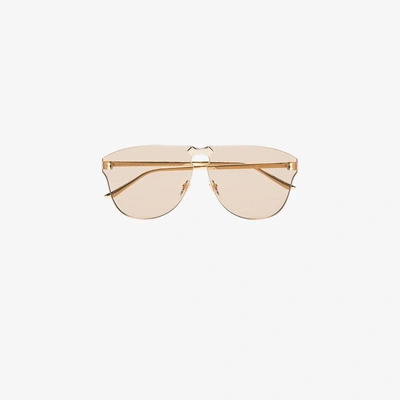 Shop Gucci Eyewear Pilotenbrille Ohne Gestell In Metallic