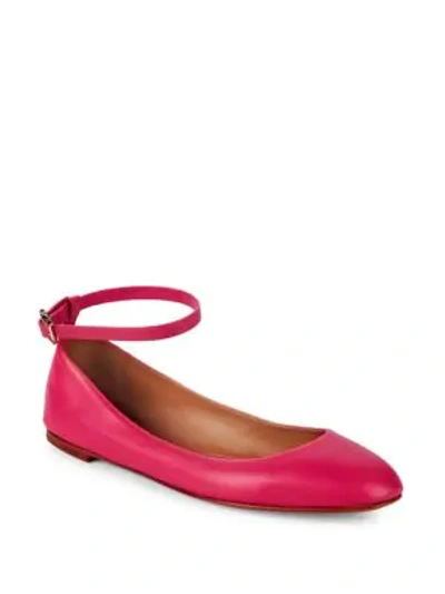 Shop Valentino Classic Leather Ballet Flats In Pink