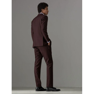Shop Burberry Soho Fit Puppytooth Wool Mohair Suit In Burgundy