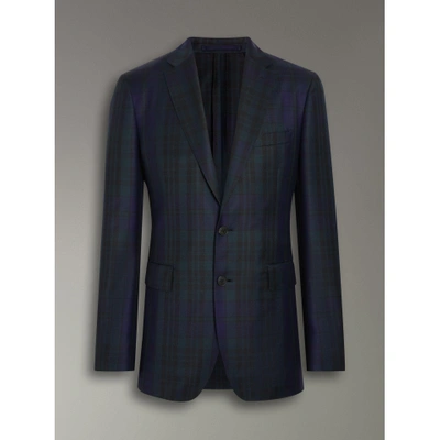 Shop Burberry Soho Fit Tartan Wool Twill Suit In Navy