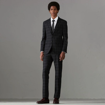 Shop Burberry Soho Fit Check Wool Suit In Black