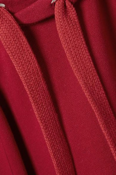 Shop Isabel Marant Étoile Malibu Flocked Cotton-blend Jersey Hoodie In Red