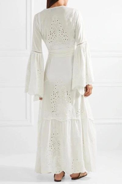 Shop We Are Leone Broderie Anglaise Cotton Maxi Dress In Ivory