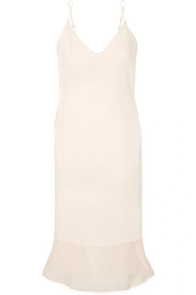 Shop Skin Voile-trimmed Cotton-jersey Chemise In Pastel Pink