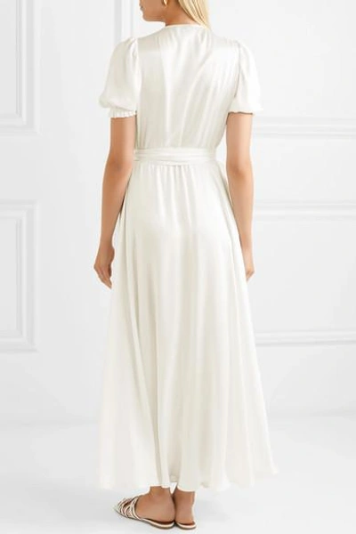Shop Aross Girl X Soler Brooke Washed-silk Maxi Dress In Ivory