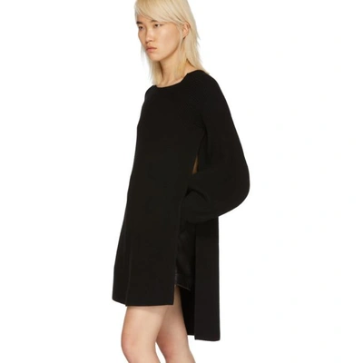 Shop Stella Mccartney Black Voluminous Sleeve Knit Dress In 1000 Black