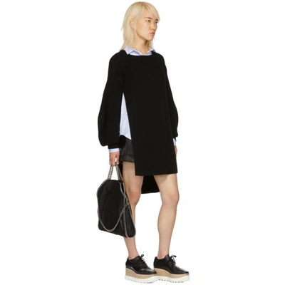 Shop Stella Mccartney Black Voluminous Sleeve Knit Dress In 1000 Black