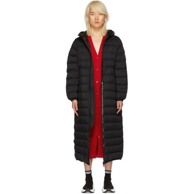 Shop Moncler Black Down Grue Coat In 999 Black