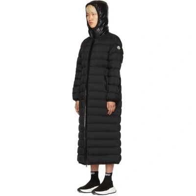 Shop Moncler Black Down Grue Coat In 999 Black