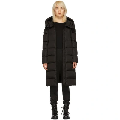 Shop Moncler Black Down Garrot Coat In 999 Black