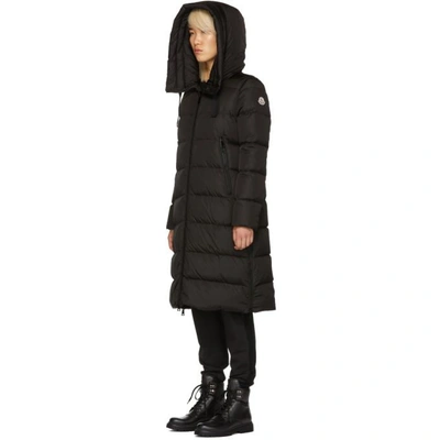 Shop Moncler Black Down Garrot Coat In 999 Black